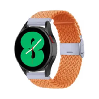 By Qubix - Smartwatch Bandje 20mm - Geschikt Voor Garmin Venu - Sq - Sq2 - 2 Plus - Braided Nylon Bandje - Oranje - Geschikt Voor Garmin Bandje