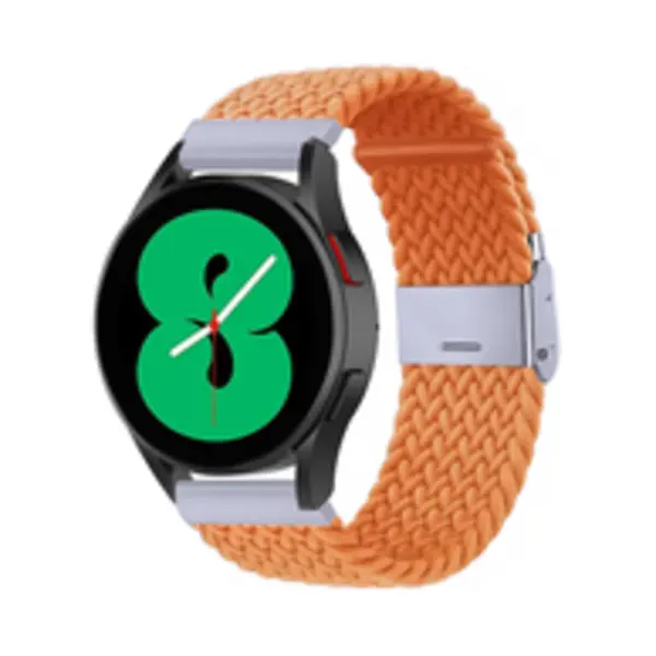 By Qubix - Smartwatch Bandje 20mm - Geschikt Voor Garmin Venu - Sq - Sq2 - 2 Plus - Braided Nylon Bandje - Oranje - Geschikt Voor Garmin Bandje thumbnail