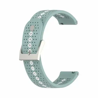 By Qubix - Smartwatch Bandje 20mm - Geschikt Voor Garmin Venu - Sq - Sq2 - 2 Plus - Dot Pattern Bandje - Groenblauw - Geschikt Voor Garmin Bandje