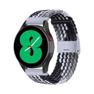 By Qubix - Smartwatch Bandje 20mm - Geschikt Voor Garmin Approach S12 - S40 - S42 - Braided Nylon Bandje - Grijs - Zwart - Geschikt Voor Garmin Bandje