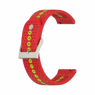 By Qubix - Smartwatch Bandje 20mm - Geschikt Voor Garmin Approach S12 - S40 - S42 - Dot Pattern Bandje - Rood - Geschikt Voor Garmin Bandje