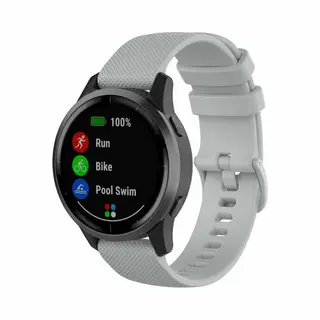 By Qubix - Smartwatch Bandje 22mm - Geschikt Voor Garmin Vivoactive 4 - 4L - Sportband Met Motief - Grijs - Geschikt Voor Garmin Bandje