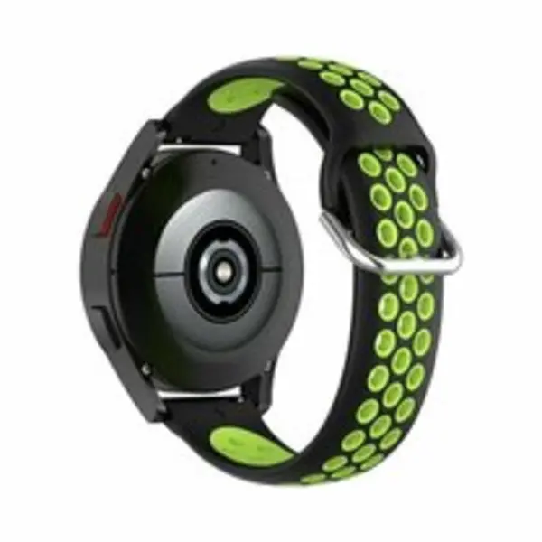 By Qubix - Smartwatch Bandje 22mm - Geschikt Voor Garmin Vivoactive 4 - 4L - Siliconen Sportbandje Met Gesp - Zwart + Groen - Geschikt Voor Garmin thumbnail