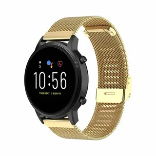 By Qubix - Smartwatch Bandje 22mm - Geschikt Voor Garmin Vivoactive 4 - 4L - Milanese Bandje Met Klemsluiting - Goud - Geschikt Voor Garmin Bandje