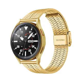 By Qubix - Smartwatch Bandje 22mm - Geschikt Voor Garmin Vivoactive 4 - 4L - Stalen Bandje - Goud - Geschikt Voor Garmin Bandje