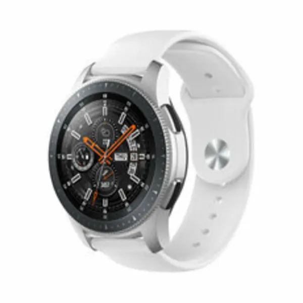 By Qubix - Smartwatch Bandje 22mm - Geschikt Voor Garmin Vivoactive 4 - 4L - Rubberen Sportband - Wit - Geschikt Voor Garmin Bandje thumbnail