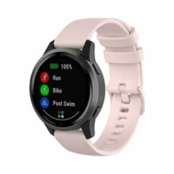 By Qubix - Smartwatch Bandje 22mm - Geschikt Voor Garmin Forerunner 970 - 570 (47mm) - 255 - Sportband Met Motief - Lichtroze - Geschikt Voor Garmin thumbnail