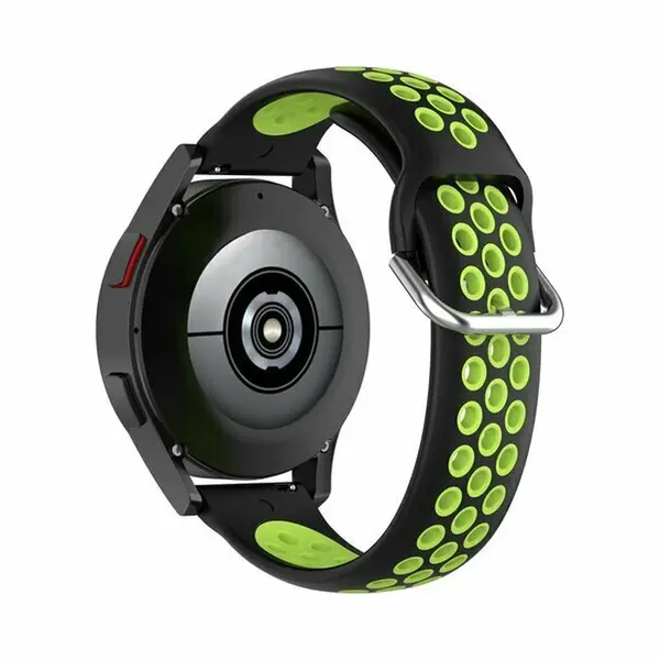 By Qubix - Smartwatch Bandje 22mm - Geschikt Voor Garmin Forerunner 970 - 570 (47mm) - 255 - Siliconen Sportbandje Met Gesp - Zwart + Groen - Geschikt thumbnail