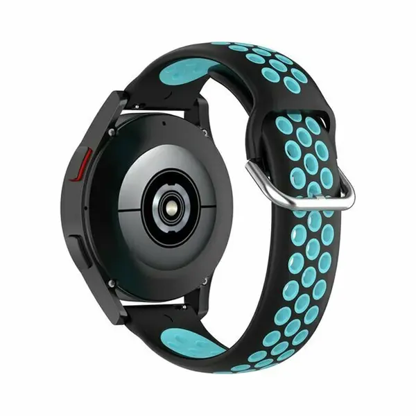 By Qubix - Smartwatch Bandje 22mm - Geschikt Voor Garmin Forerunner 970 - 570 (47mm) - 255 - Siliconen Sportbandje Met Gesp - Zwart + Blauw - Geschikt thumbnail