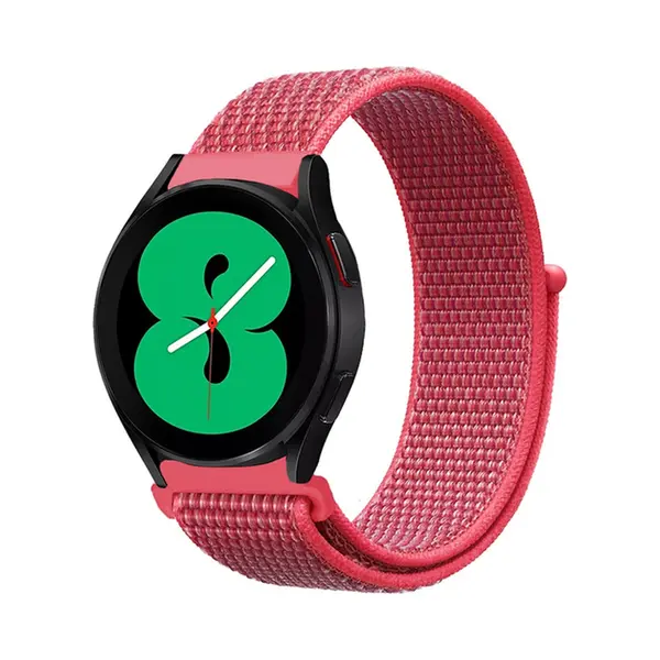 By Qubix - Smartwatch Bandje 22mm - Geschikt Voor Garmin Forerunner 970 - 570 (47mm) - 255 - Sport Loop Nylon Bandje - Donkerroze - Geschikt Voor thumbnail