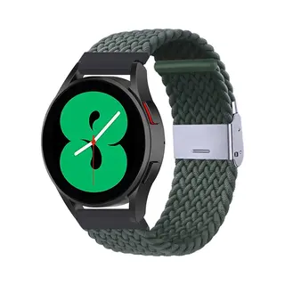 By Qubix - Smartwatch Bandje 22mm - Geschikt Voor Garmin Forerunner 970 - 570 (47mm) - 255 - Braided Nylon Bandje - Donkergroen - Geschikt Voor Garmin