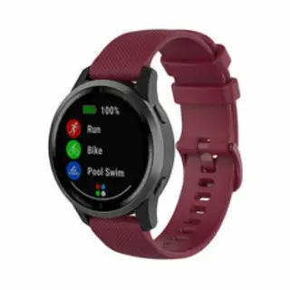By Qubix - Smartwatch Bandje 22mm - Geschikt Voor Garmin Venu 2 / Garmin Venu 3 - Sportband Met Motief - Wijnrood - Geschikt Voor Garmin Bandje