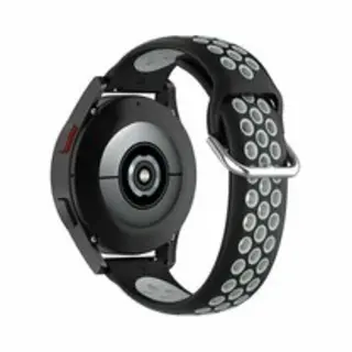By Qubix - Smartwatch Bandje 22mm - Geschikt Voor Garmin Venu 2 / Garmin Venu 3 - Siliconen Sportbandje Met Gesp - Zwart + Grijs - Geschikt Voor