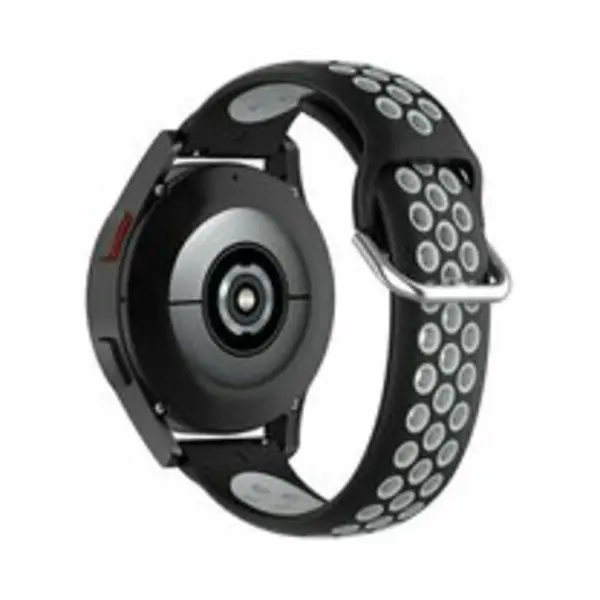 By Qubix - Smartwatch Bandje 22mm - Geschikt Voor Garmin Venu 2 / Garmin Venu 3 - Siliconen Sportbandje Met Gesp - Zwart + Grijs - Geschikt Voor thumbnail