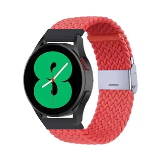 By Qubix - Smartwatch Bandje 22mm - Geschikt Voor Garmin Venu 2 / Garmin Venu 3 - Braided Nylon Bandje - Lichtrood - Geschikt Voor Garmin Bandje