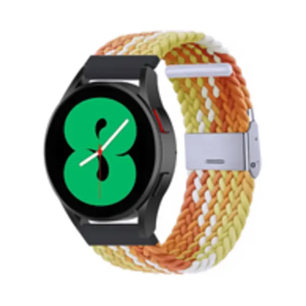 By Qubix - Smartwatch Bandje 22mm - Geschikt Voor Garmin Venu 2 / Garmin Venu 3 - Braided Nylon Bandje - Geel - Oranje - Geschikt Voor Garmin Bandje thumbnail