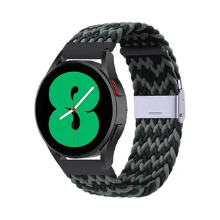 By Qubix - Smartwatch Bandje 22mm - Geschikt Voor Garmin Venu 2 / Garmin Venu 3 - Braided Nylon Bandje - Groen - Zwart - Geschikt Voor Garmin Bandje