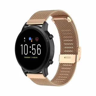 By Qubix - Smartwatch Bandje 22mm - Geschikt Voor Garmin Venu 2 / Garmin Venu 3 - Milanese Bandje Met Klemsluiting - Champagne Goud - Geschikt Voor