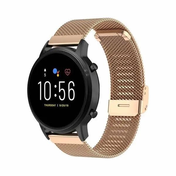 By Qubix - Smartwatch Bandje 22mm - Geschikt Voor Garmin Venu 2 / Garmin Venu 3 - Milanese Bandje Met Klemsluiting - Champagne Goud - Geschikt Voor thumbnail