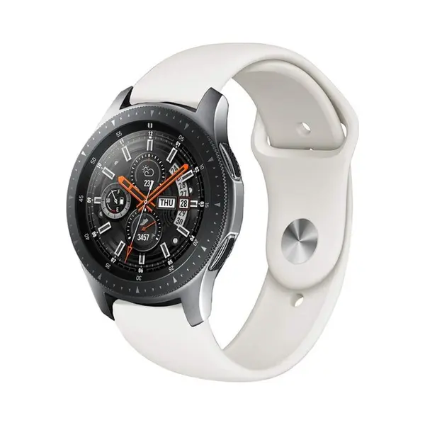 By Qubix - Smartwatch Bandje 22mm - Geschikt Voor Garmin Venu 2 / Garmin Venu 3 - Rubberen Sportband - Roomwit - Geschikt Voor Garmin Bandje thumbnail