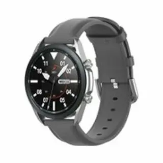 By Qubix - Smartwatch Bandje 22mm - Geschikt Voor Garmin Venu 2 / Garmin Venu 3 - Classic Leren Bandje - Grijs - Leather - Geschikt Voor Garmin Bandje