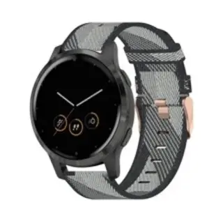 By Qubix - Smartwatch Bandje 18mm - Geschikt Voor Garmin Venu 3s - Vivoactive 4s - Venu 2s - Vivomove 3s - Forerunner 255s - Canvas Nylon Bandje -
