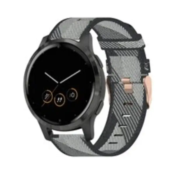 By Qubix - Smartwatch Bandje 18mm - Geschikt Voor Garmin Venu 3s - Vivoactive 4s - Venu 2s - Vivomove 3s - Forerunner 255s - Canvas Nylon Bandje - thumbnail