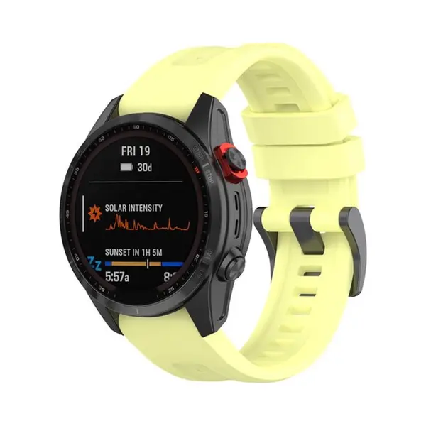By Qubix - 20mm Quickfit - Siliconen Sportbandje - Geel - Geschikt Voor Garmin Fenix 7s-6s-5s - Instinct 2s - Epix Pro Gen 2 (42mm) - Geschikt Voor thumbnail