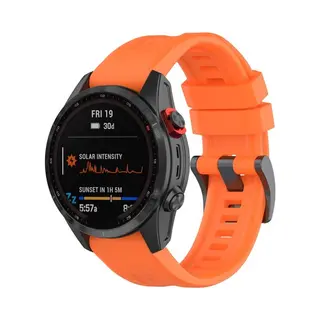 By Qubix - 22mm Quickfit - Siliconen Sportbandje - Oranje - Geschikt Voor Garmin Fenix 7 - 6 - 5 - Geschikt Voor Garmin Bandje