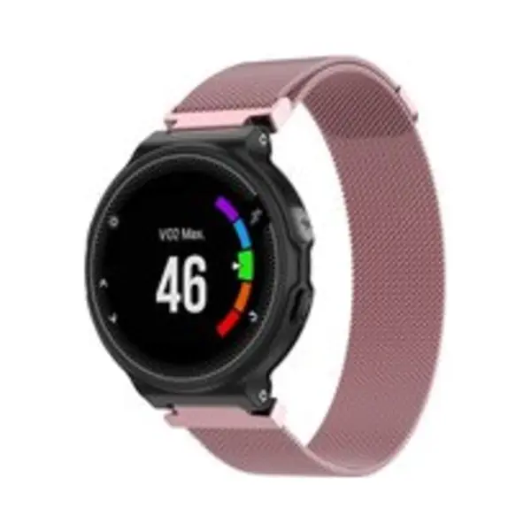 By Qubix Geschikt Voor Garmin Forerunner 220 - 230 - 235 - 620 - 630 - 735 (Xt) - Milanese Bandje - Large - Rosé Goud - Geschikt Voor Garmin Bandje thumbnail