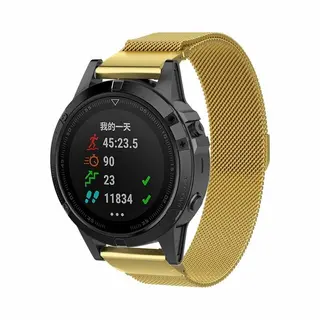 By Qubix - 22mm Quickfit - Milanese Bandje - Goud - Geschikt Voor Garmin Approach S60 & S62 - Instinct - Instinct 2 (Solar) - Geschikt Voor Garmin