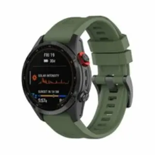 By Qubix - 22mm Quickfit - Siliconen Sportbandje - Leger Groen - Geschikt Voor Garmin Approach S60 & S62 - Instinct - Instinct 2 (Solar) - Geschikt