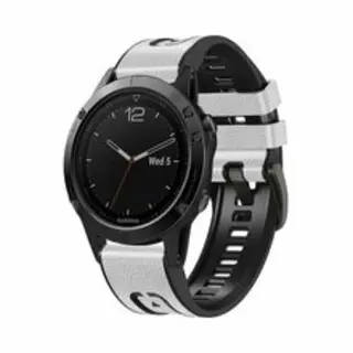 By Qubix - 22mm Quickfit - Leer + Siliconen Bandje - Wit - Geschikt Voor Garmin Epix Gen 2 (47mm) - Marq - Quatix 7-6-5 - Geschikt Voor Garmin Bandje