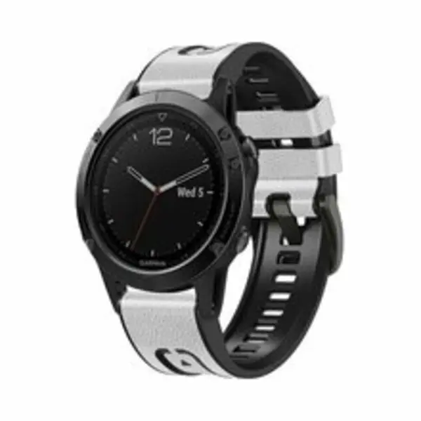 By Qubix - 22mm Quickfit - Leer + Siliconen Bandje - Wit - Geschikt Voor Garmin Epix Gen 2 (47mm) - Marq - Quatix 7-6-5 - Geschikt Voor Garmin Bandje thumbnail
