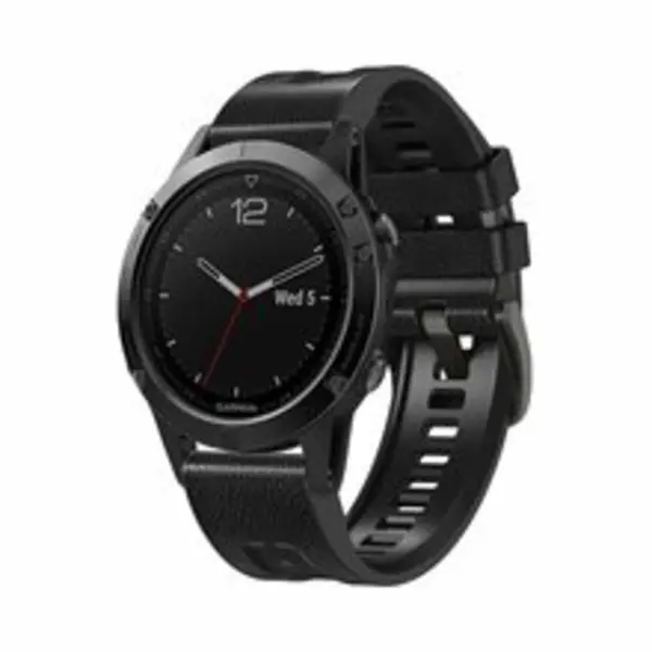 By Qubix - 26mm Quickfit - Leer + Siliconen Bandje - Zwart - Geschikt Voor Garmin Epix Pro Gen 2 (51mm) - Quatix 7X - 6X & Tactix 7 (pro) - Geschikt thumbnail