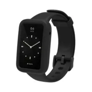 By Qubix Siliconen Sportbandje Met Case - Zwart - Geschikt Voor Xiaomi Smart Band 7 Pro - Mi Band 7 Pro Bandje