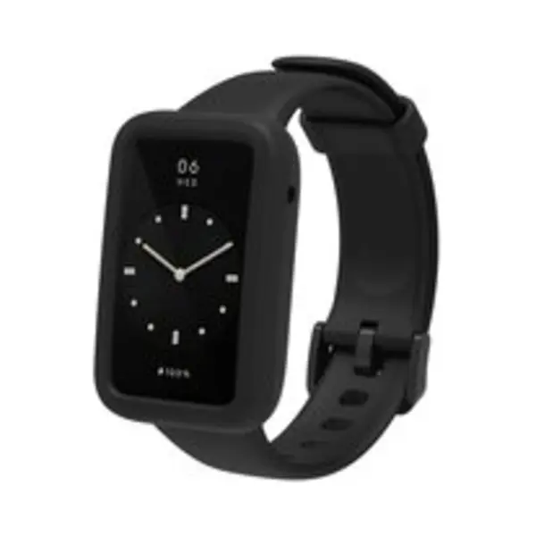 By Qubix Siliconen Sportbandje Met Case - Zwart - Geschikt Voor Xiaomi Smart Band 7 Pro - Mi Band 7 Pro Bandje thumbnail