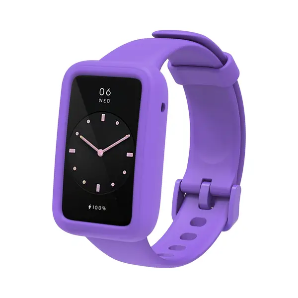 By Qubix Siliconen Sportbandje Met Case - Paars - Geschikt Voor Xiaomi Smart Band 7 Pro - Mi Band 7 Pro Bandje thumbnail