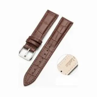 By Qubix - Smartwatch Bandje 20mm - Geschikt Voor Garmin Forerunner 570 (42mm) - 55 - 245 - 645 - Crocodile Leren Bandje - Bruin - Geschikt Voor