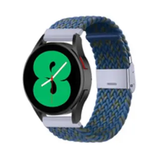 By Qubix Horlogebandje Geschikt Voor Huawei Watch Gt 4 - Gt 5 (41mm) & Gt 5 Pro (42mm) - Braided Nylon Bandje - Blauw - Groen Gemêleerd