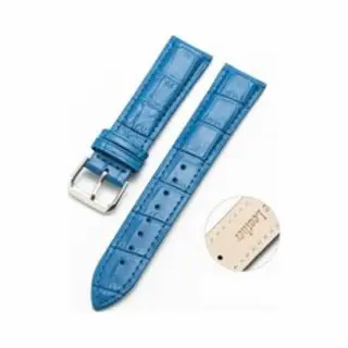 By Qubix - Smartwatch Bandje 22mm - Geschikt Voor Garmin Venu 2 / Garmin Venu 3 - Crocodile Leren Bandje - Blauw - Geschikt Voor Garmin Bandje
