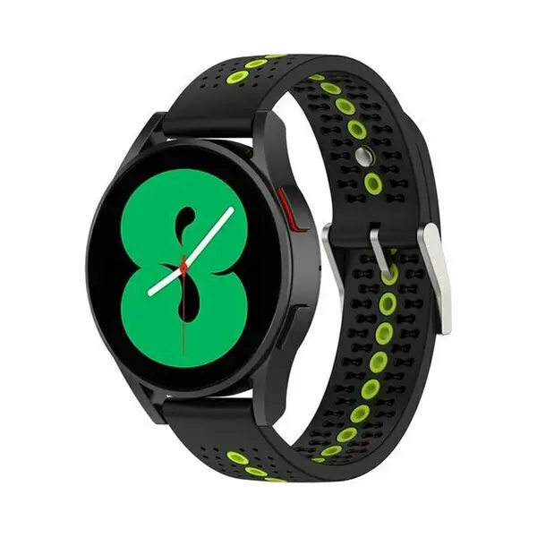 By Qubix Dot Pattern Bandje - Zwart Met Geel - Geschikt Voor Xiaomi Mi Watch - Geschikt Voor Xiaomi Watch 2 - Geschikt Voor Xiaomi Watch S1 - S2 - S3 thumbnail