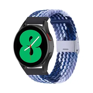 By Qubix Braided Nylon Bandje - Blauw Gemêleerd - Geschikt Voor Xiaomi Mi Watch - Geschikt Voor Xiaomi Watch 2 - Geschikt Voor Xiaomi Watch S1 - S2 -