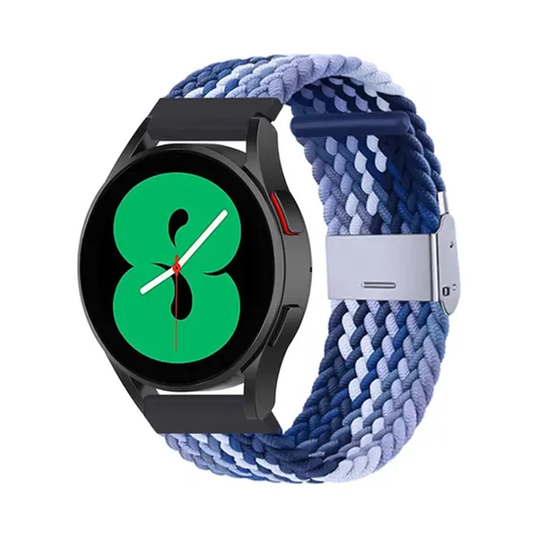 By Qubix Braided Nylon Bandje - Blauw Gemêleerd - Geschikt Voor Xiaomi Mi Watch - Geschikt Voor Xiaomi Watch 2 - Geschikt Voor Xiaomi Watch S1 - S2 - thumbnail