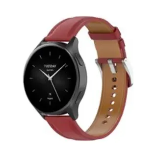 By Qubix Luxe Leren Bandje - Bordeaux - Geschikt Voor Xiaomi Mi Watch - Geschikt Voor Xiaomi Watch 2 - Geschikt Voor Xiaomi Watch S1 - S2 - S3 - S4