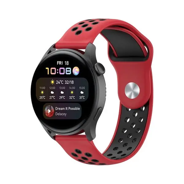 By Qubix Sport Edition - Rood + Zwart - Geschikt Voor Xiaomi Mi Watch - Geschikt Voor Xiaomi Watch 2 - Geschikt Voor Xiaomi Watch S1 - S2 - S3 - S4 thumbnail