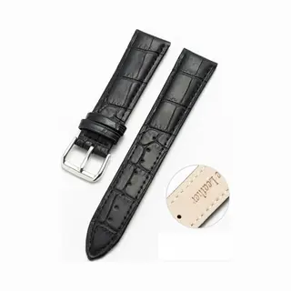 By Qubix Crocodile Leren Bandje - Zwart - Geschikt Voor Xiaomi Mi Watch - Geschikt Voor Xiaomi Watch 2 - Geschikt Voor Xiaomi Watch S1 - S2 - S3 - S4