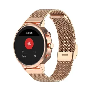 By Qubix Horlogebandje Geschikt Voor Huawei Watch Gt 4 - Gt 5 (41mm) & Gt 5 Pro (42mm) - Milanese Bandje Met Klemsluiting - Champagne Goud