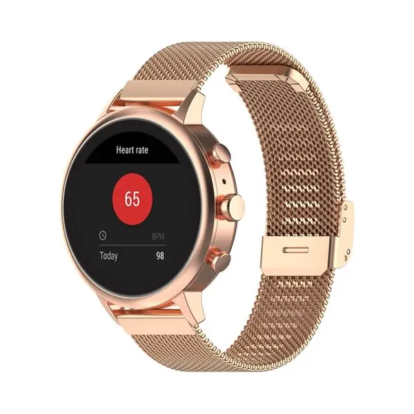 By Qubix Horlogebandje Geschikt Voor Huawei Watch Gt 4 - Gt 5 (41mm) & Gt 5 Pro (42mm) - Milanese Bandje Met Klemsluiting - Champagne Goud thumbnail