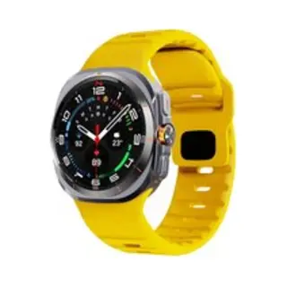 By Qubix Wave Siliconen Bandje - Geel - Geschikt Voor Samsung Galaxy Watch Ultra / Ultra 2025 47mm